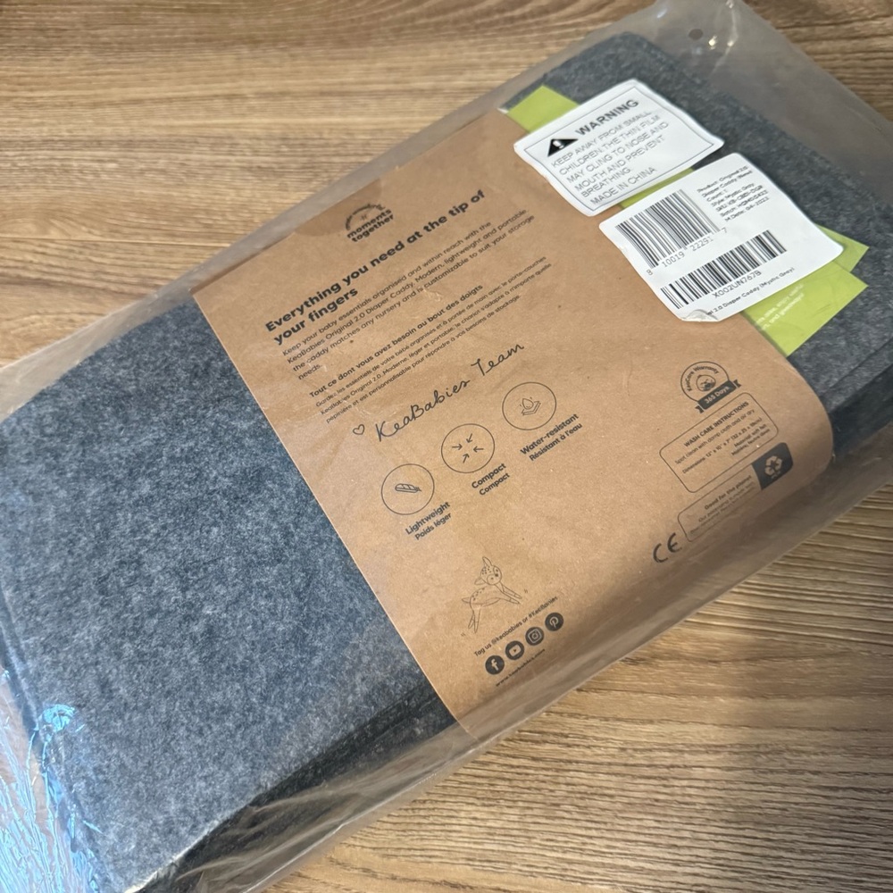 KeaBabies Original Diaper Caddy 2.0 in gray. - Picture 4 of 4